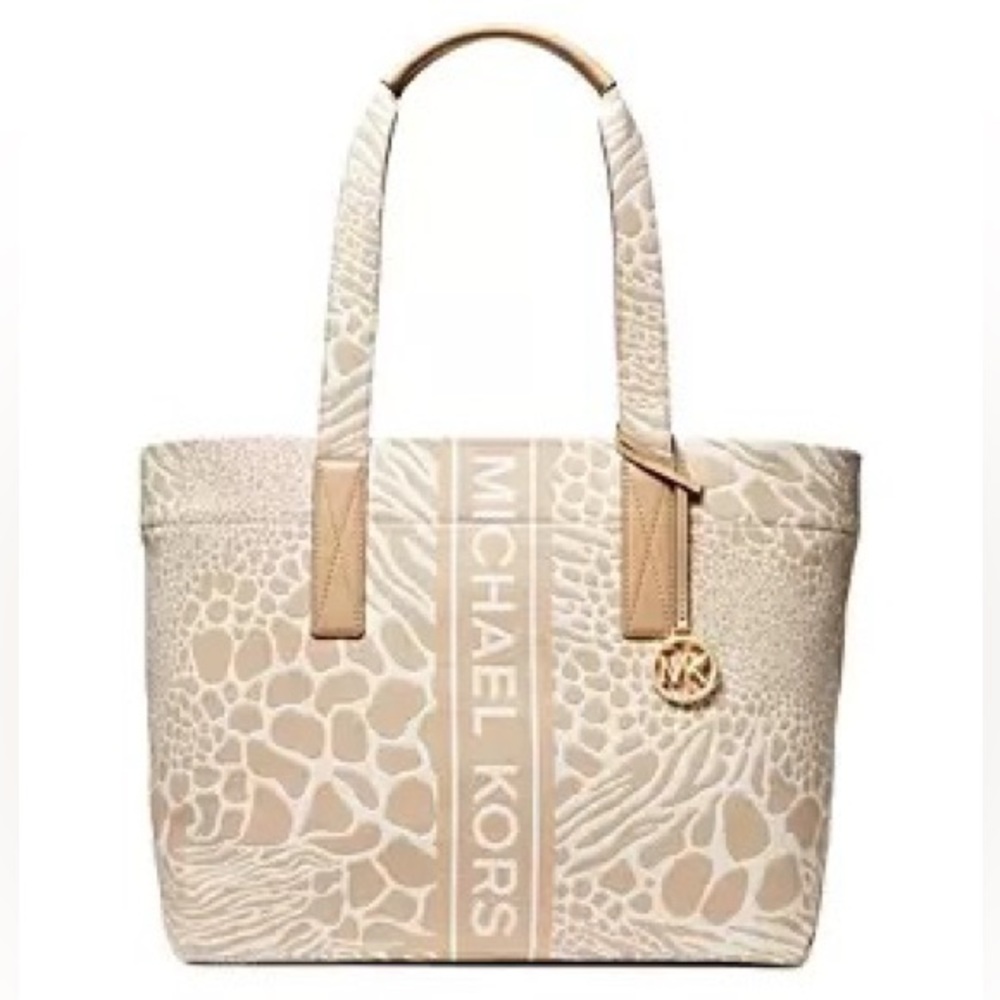Michael Kors Cream and Tan Tote Bag